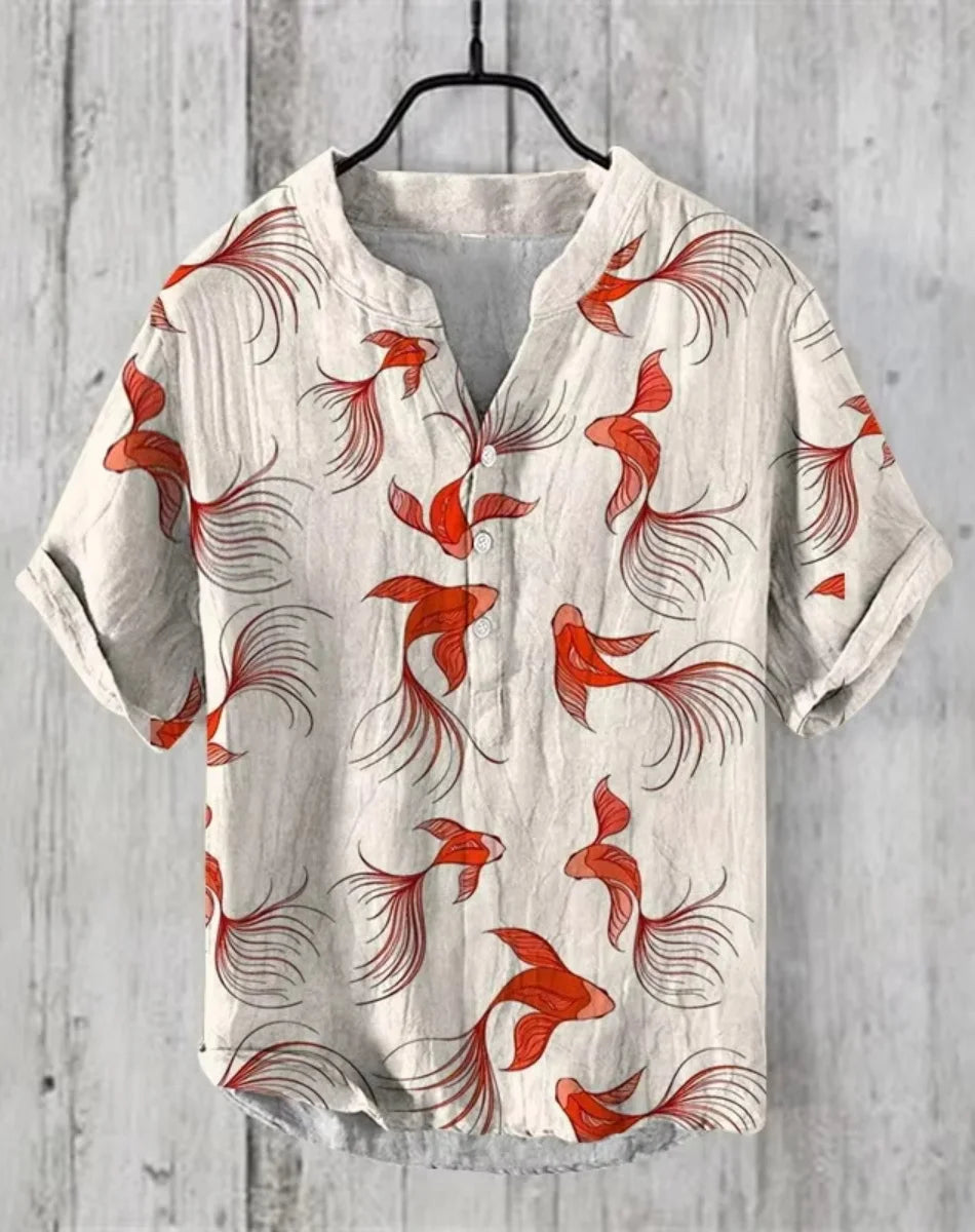 Men’s "Koi Spirits" Casual Slim-Fit Edition