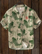 Men’s "Koi Spirits" Casual Slim-Fit Edition