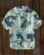 Men’s "Koi Spirits" Casual Slim-Fit Edition