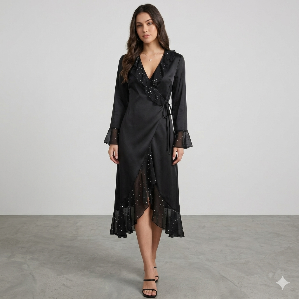 The Midnight Sequin Satin Set