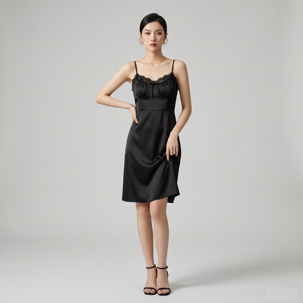 Ice Silk & Lace Nightgown