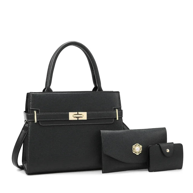 Luxury 3-Piece Tote & Crossbody Set