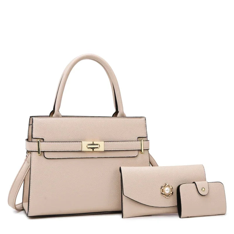 Luxury 3-Piece Tote & Crossbody Set