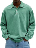 Washed Cotton Long Sleeve Polo