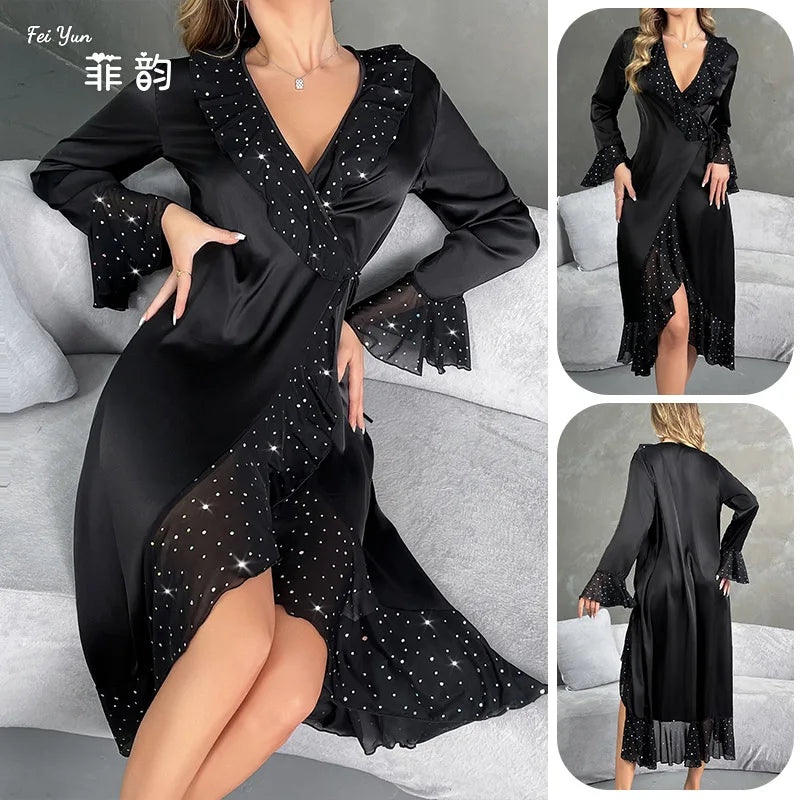 The Midnight Sequin Satin Set