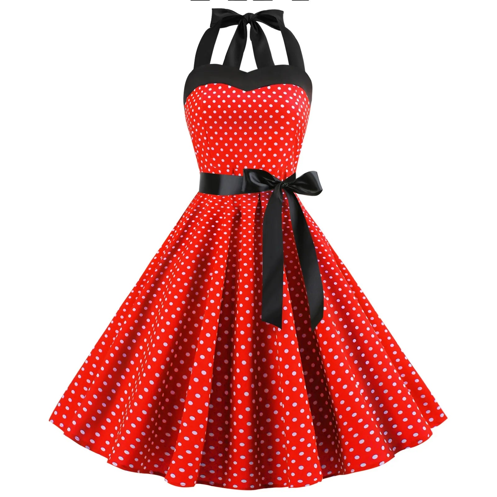 The Audrey Polka Dot Swing Gown