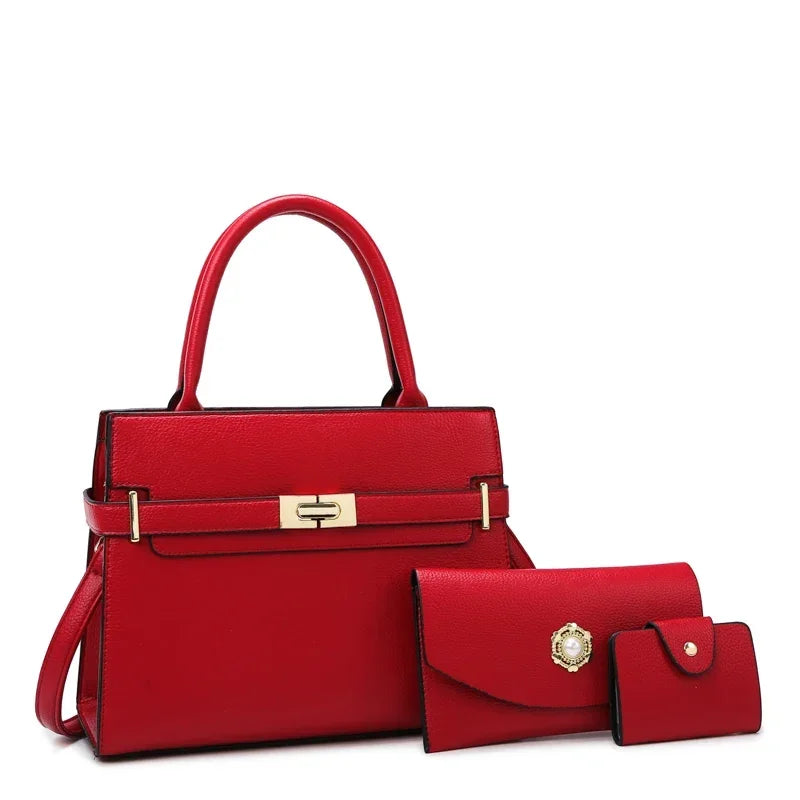 Luxury 3-Piece Tote & Crossbody Set