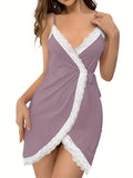 Lace-Up Satin Slip Dress