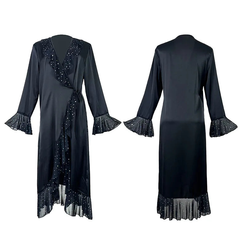 The Midnight Sequin Satin Set