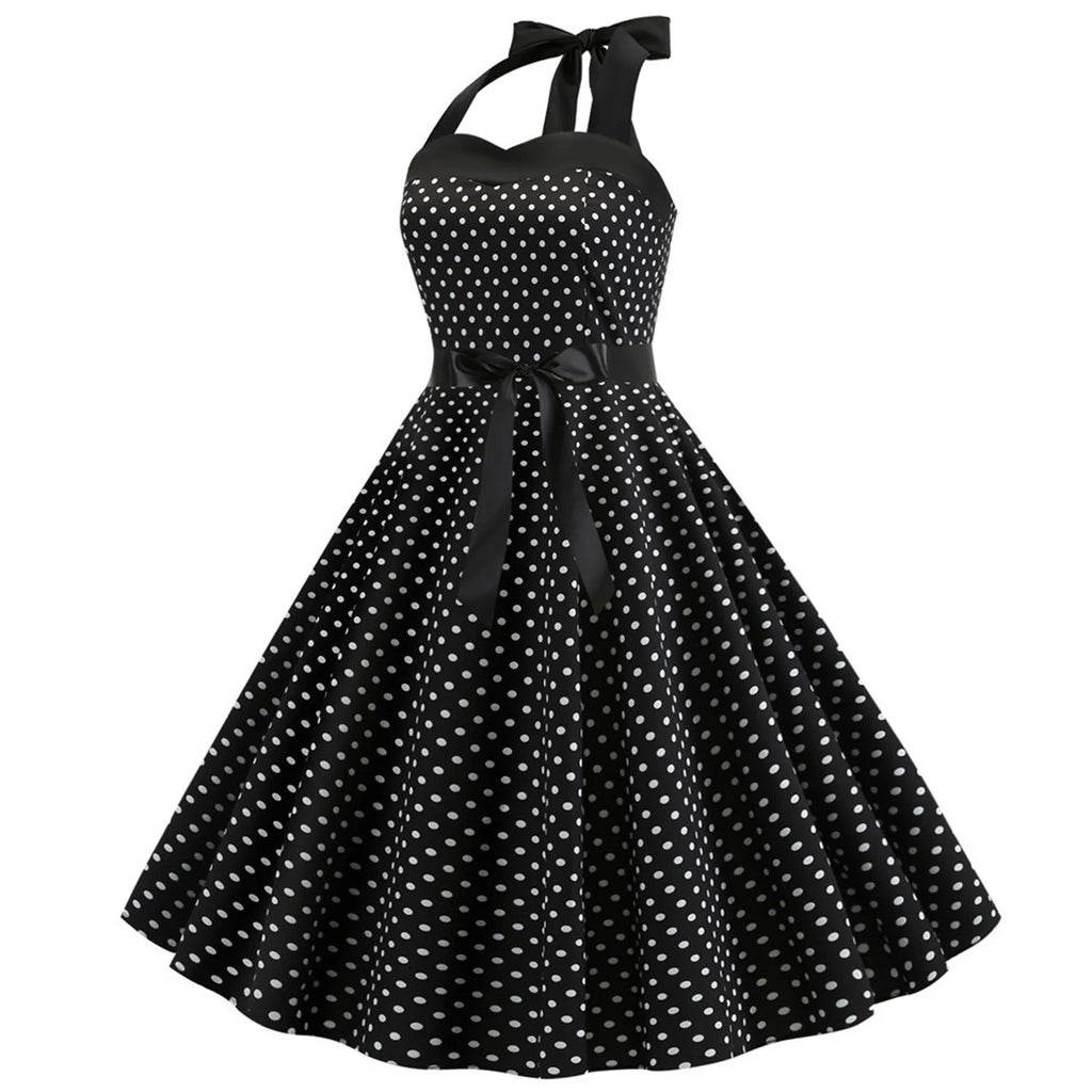 The Audrey Polka Dot Swing Gown