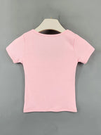 Square Neck High-Stretch Cotton Crop Tee