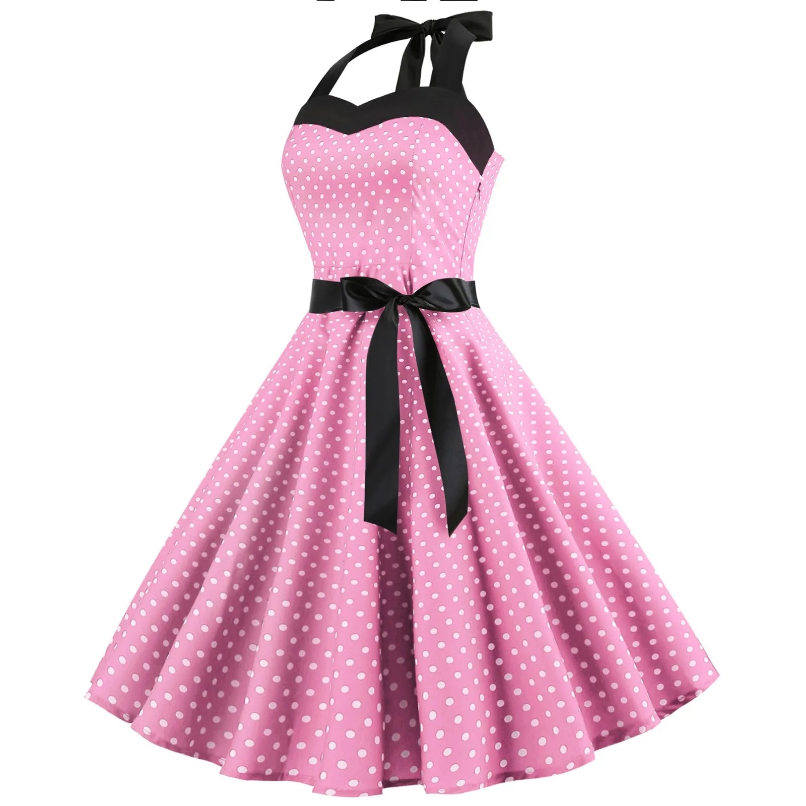 The Audrey Polka Dot Swing Gown