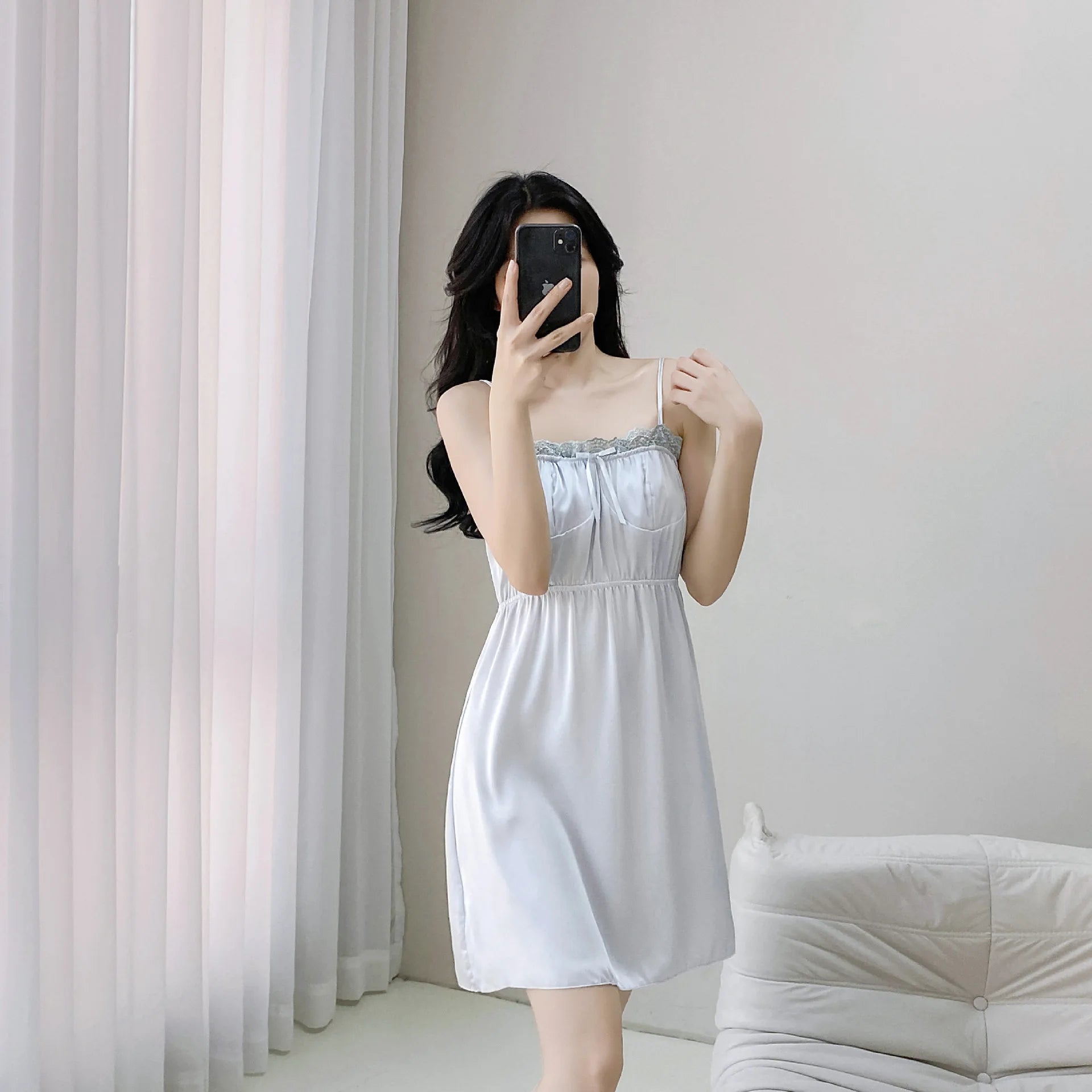 Ice Silk & Lace Nightgown