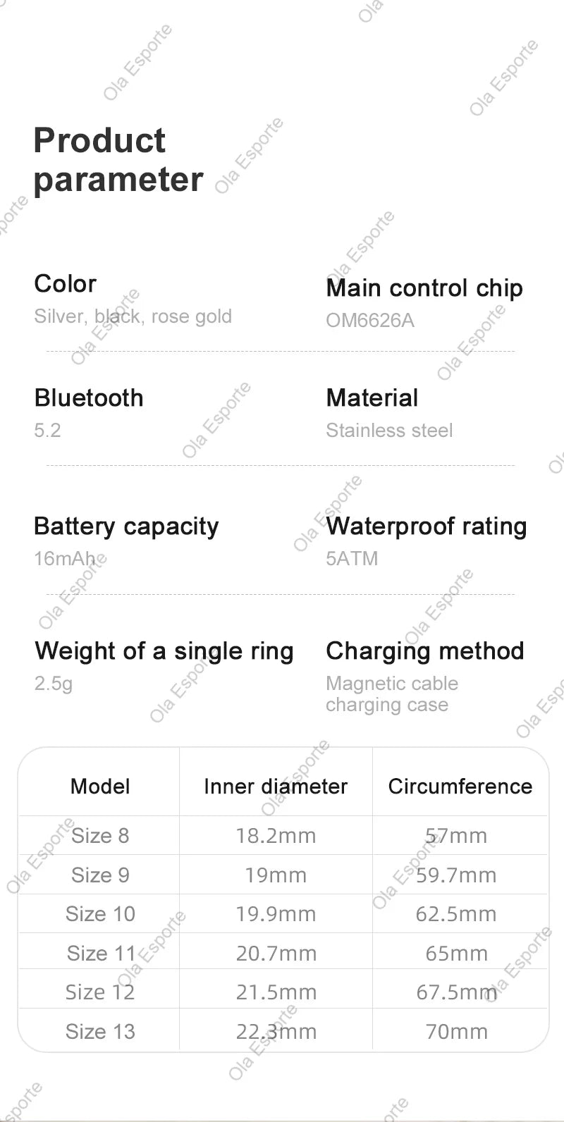 Biometric Health Smart Ring