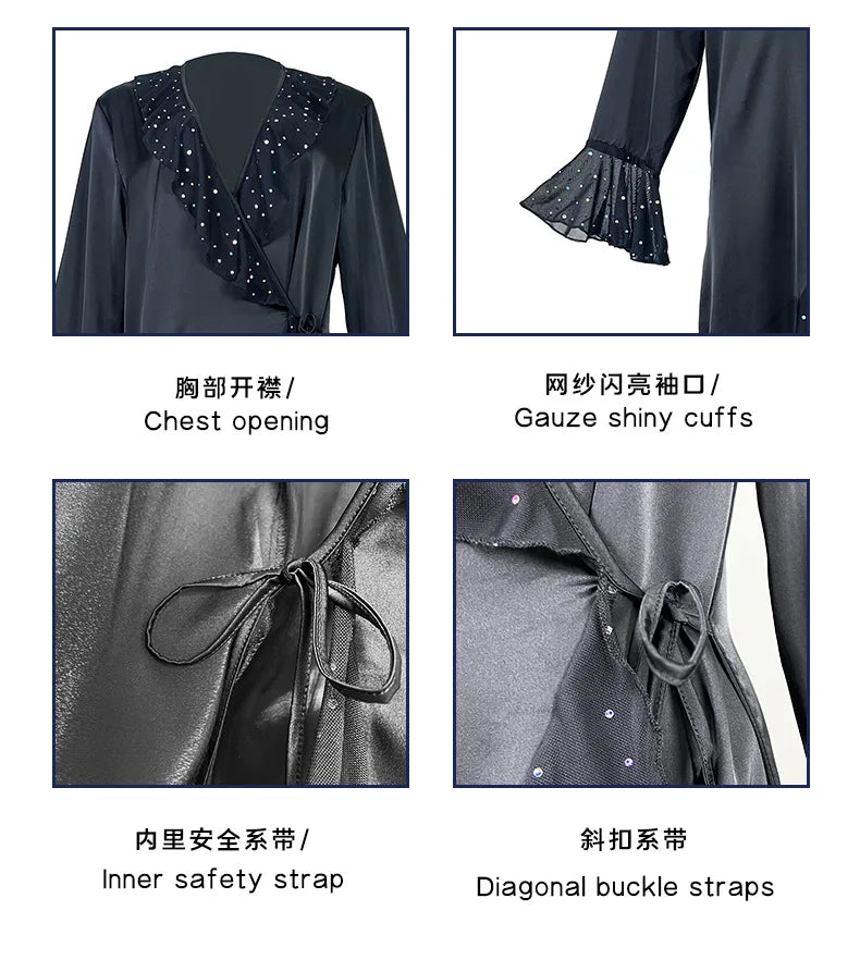 The Midnight Sequin Satin Set