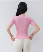 "Zen-Ribbed" Henley Yoga Tee