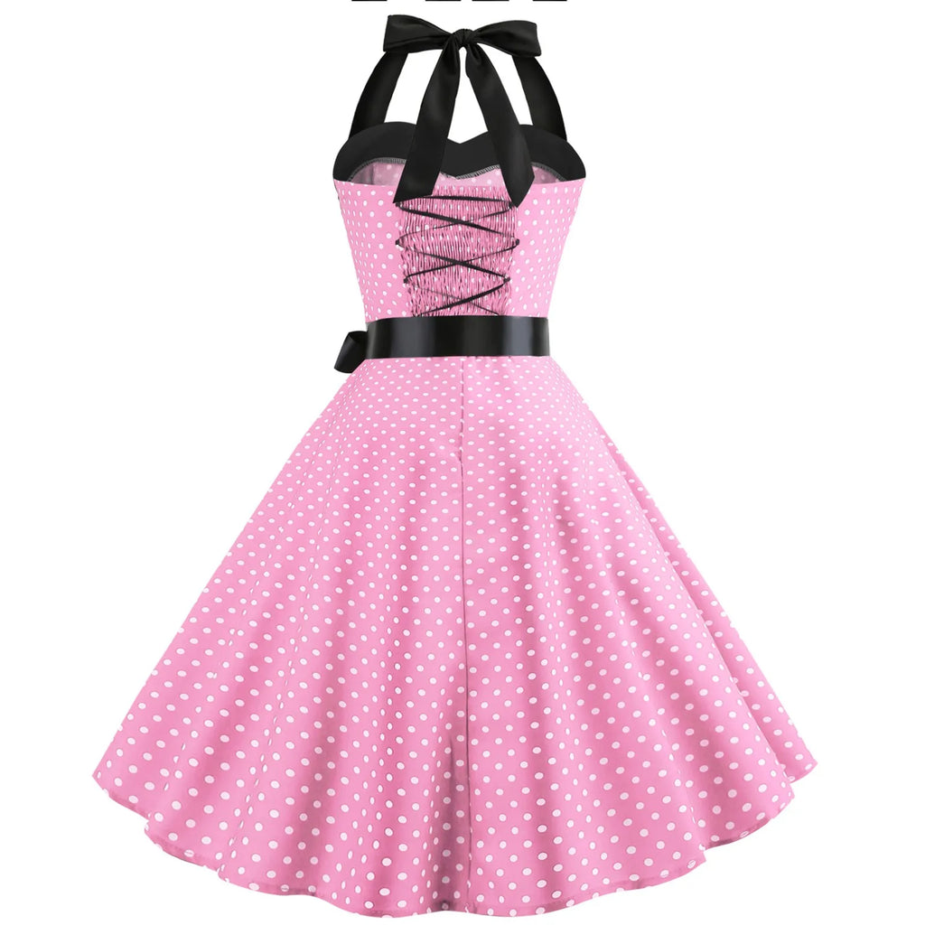 The Audrey Polka Dot Swing Gown