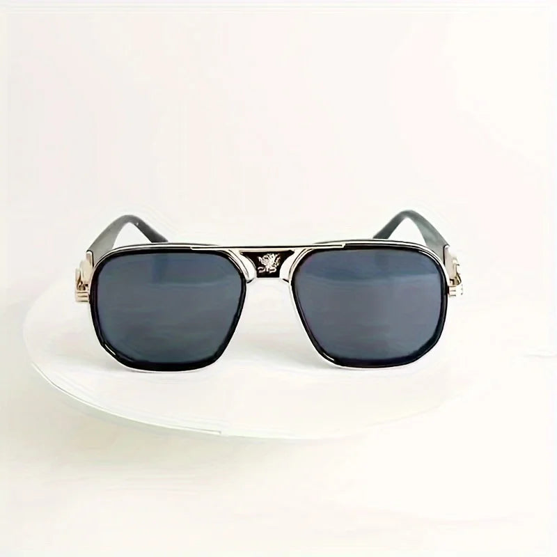 "Iconic Temple" Luxury Square Sunglasses