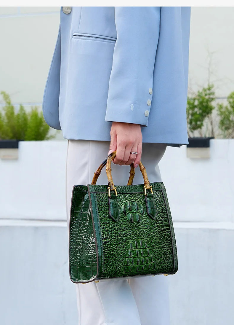 The Bamboo & Croco Premium Satchel