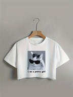 "Gravity Cat" Cropped Tee