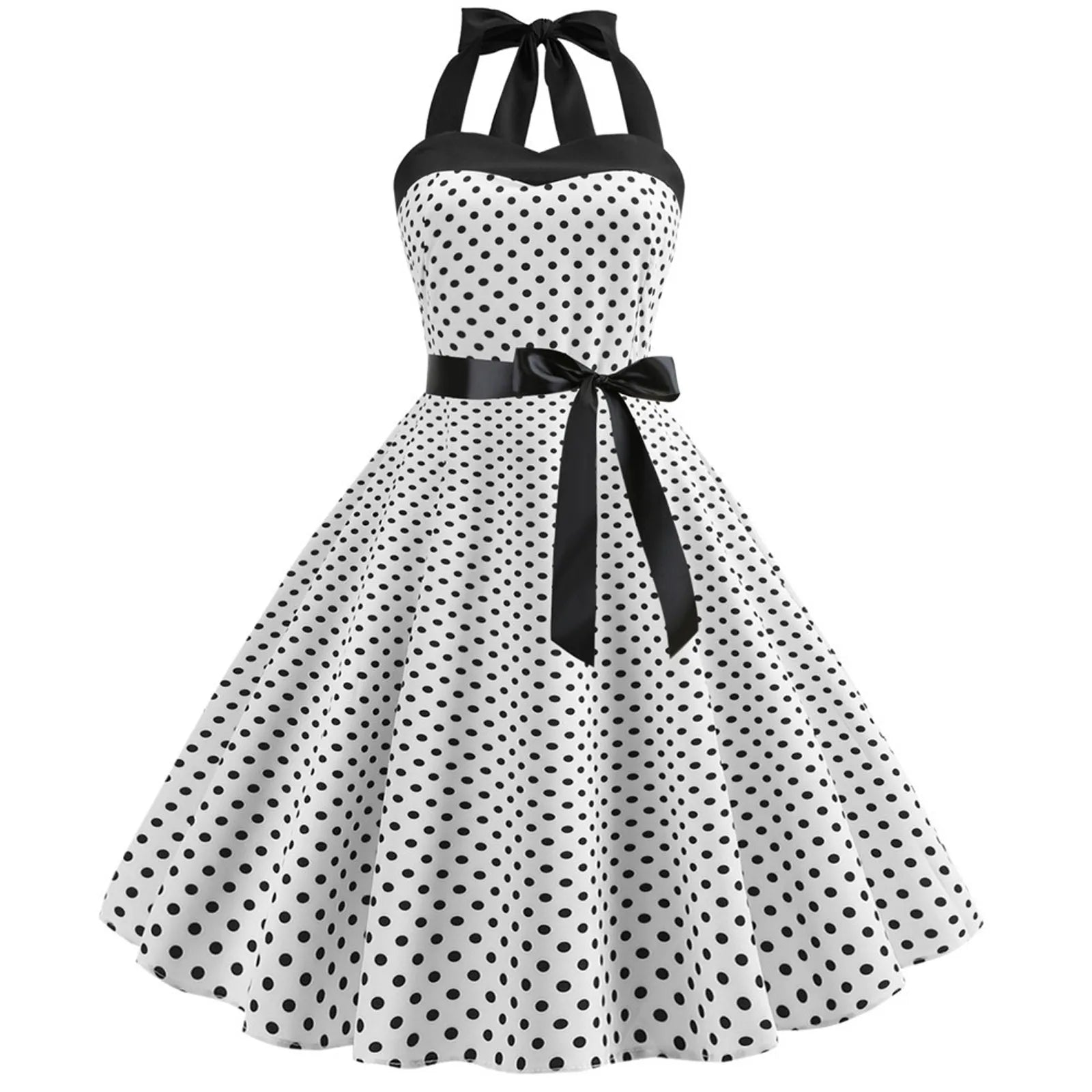 The Audrey Polka Dot Swing Gown