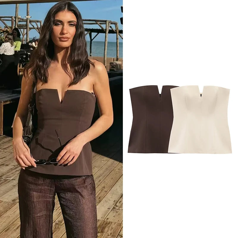 Square-Cut Strapless Tube Top