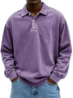 Washed Cotton Long Sleeve Polo