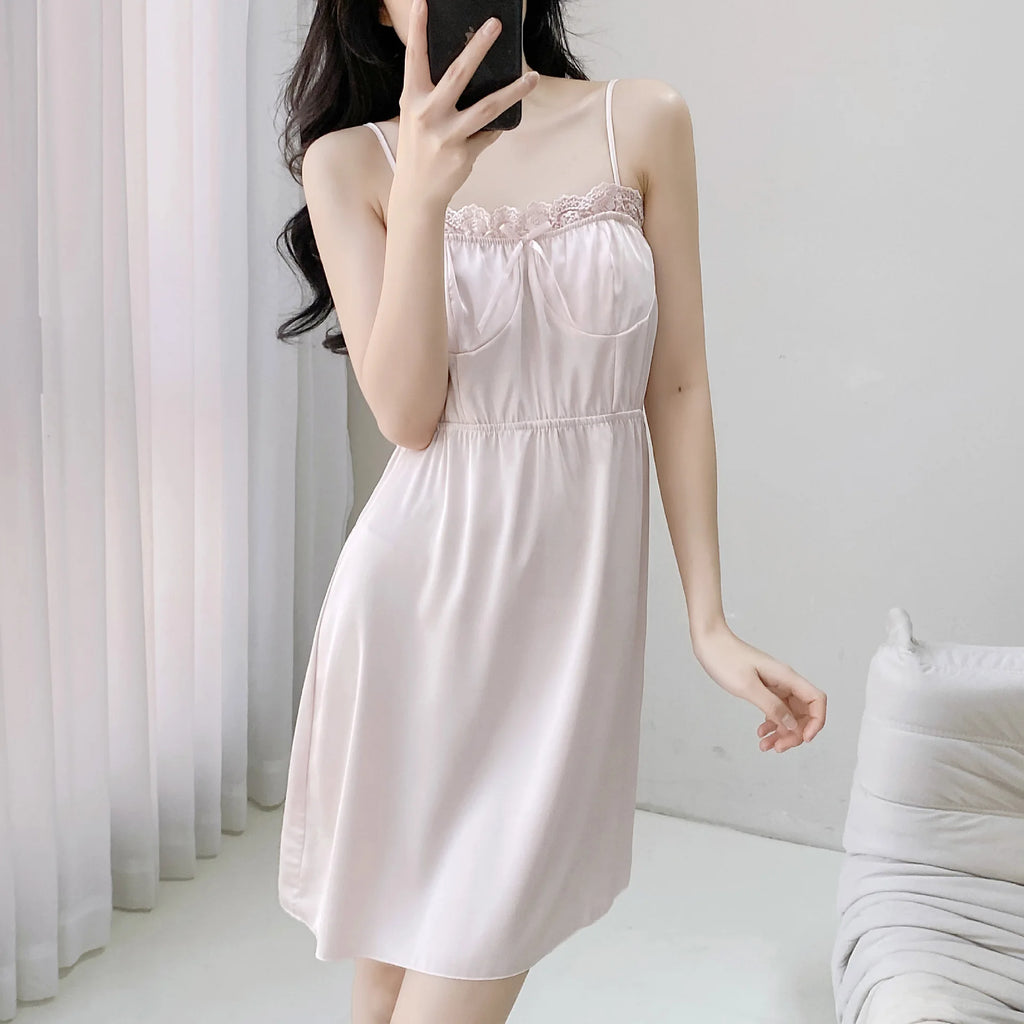 Ice Silk & Lace Nightgown