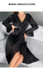 The Midnight Sequin Satin Set