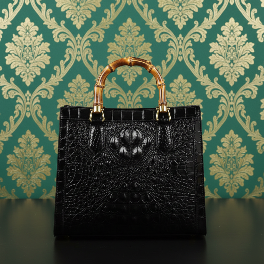 The Bamboo & Croco Premium Satchel