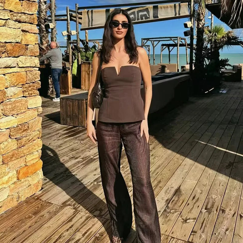 Square-Cut Strapless Tube Top