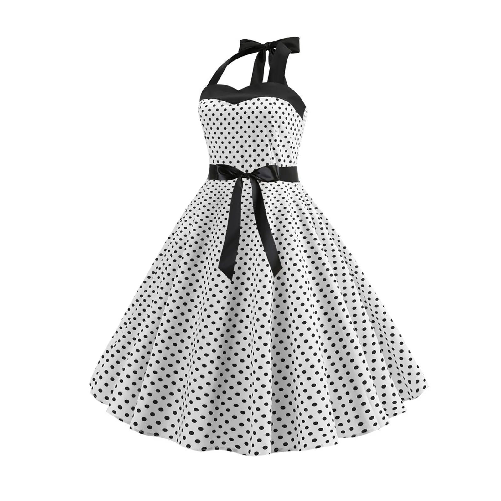 The Audrey Polka Dot Swing Gown
