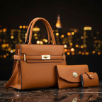 Luxury 3-Piece Tote & Crossbody Set
