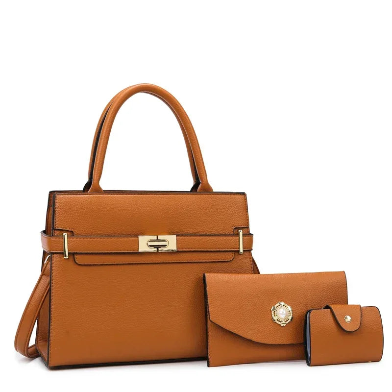 Luxury 3-Piece Tote & Crossbody Set