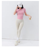 "Zen-Ribbed" Henley Yoga Tee